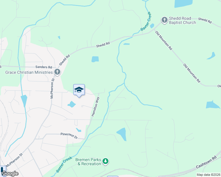 map of restaurants, bars, coffee shops, grocery stores, and more near 221 Hamilton Circle in Bremen