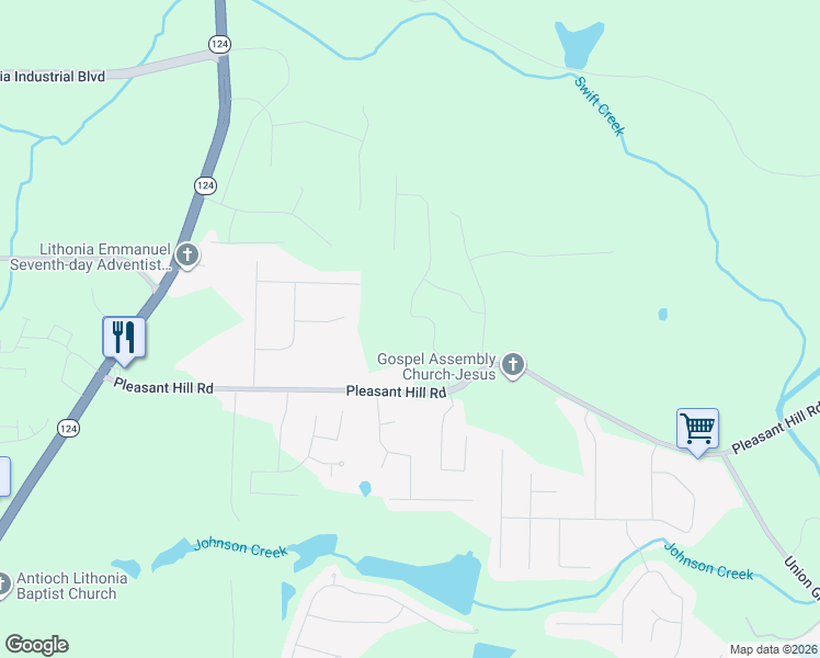 map of restaurants, bars, coffee shops, grocery stores, and more near 1779 Stone Meadow Road in Lithonia