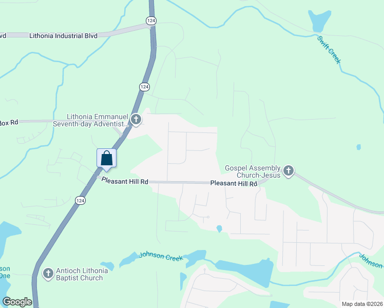map of restaurants, bars, coffee shops, grocery stores, and more near 7541 Reginald Court in Lithonia