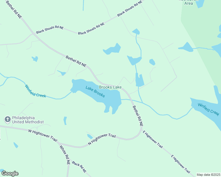 map of restaurants, bars, coffee shops, grocery stores, and more near 2697 Bethel Road Northeast in Conyers