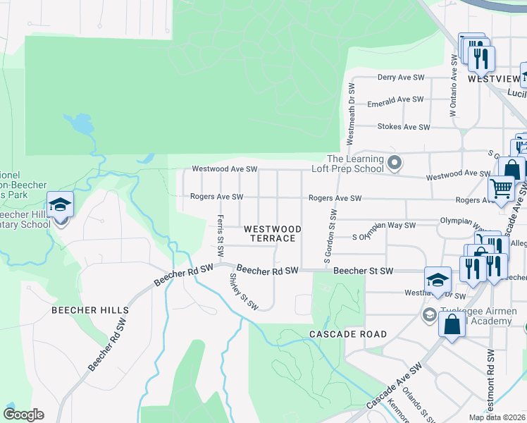 map of restaurants, bars, coffee shops, grocery stores, and more near 684 Montevista Street Southwest in Atlanta
