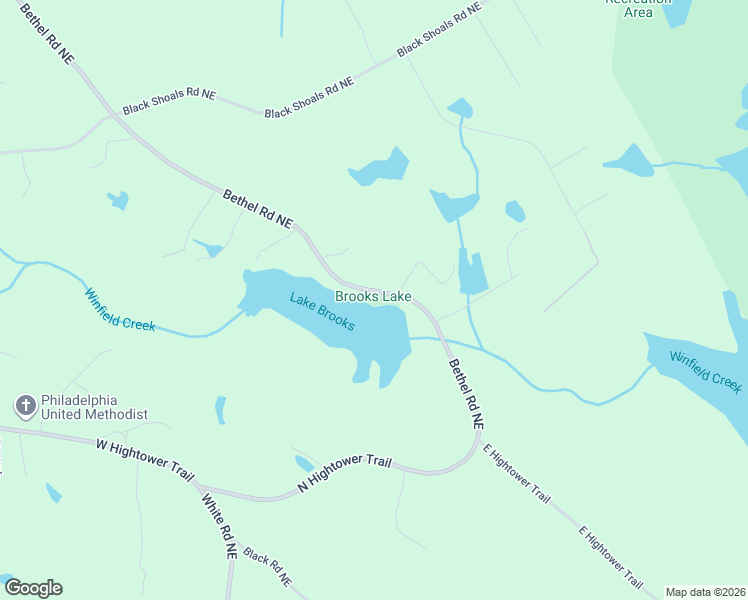 map of restaurants, bars, coffee shops, grocery stores, and more near 2697 Bethel Road Northeast in Conyers