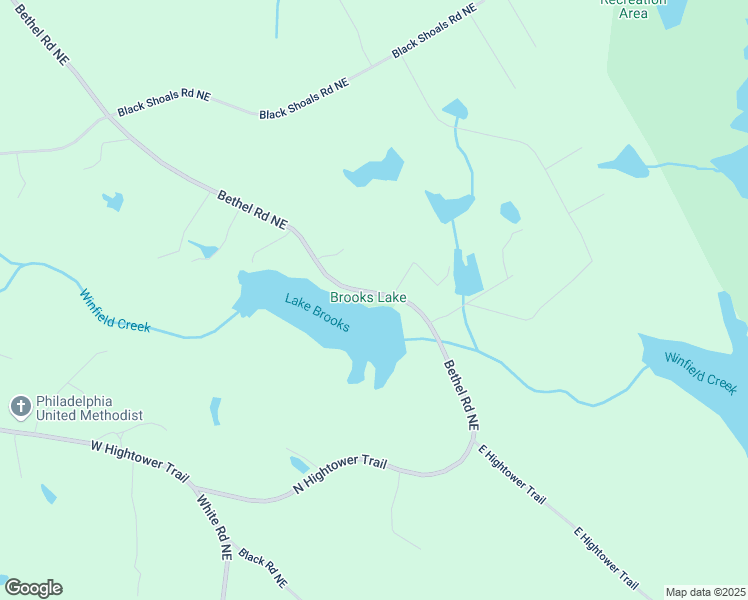 map of restaurants, bars, coffee shops, grocery stores, and more near 2697 Bethel Road Northeast in Conyers