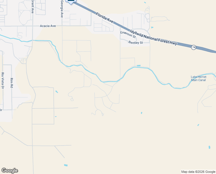 map of restaurants, bars, coffee shops, grocery stores, and more near 45580 Denizen Heights Road in Hemet