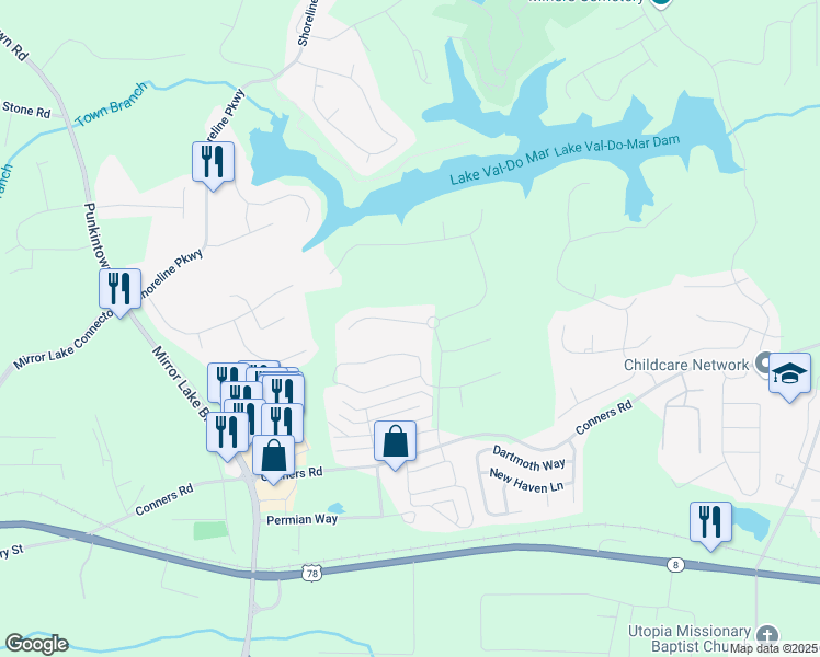 map of restaurants, bars, coffee shops, grocery stores, and more near 2581 Chipping Court in Villa Rica