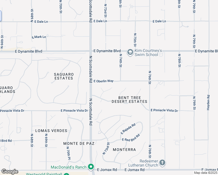 map of restaurants, bars, coffee shops, grocery stores, and more near 27677 North 72nd Way in Scottsdale