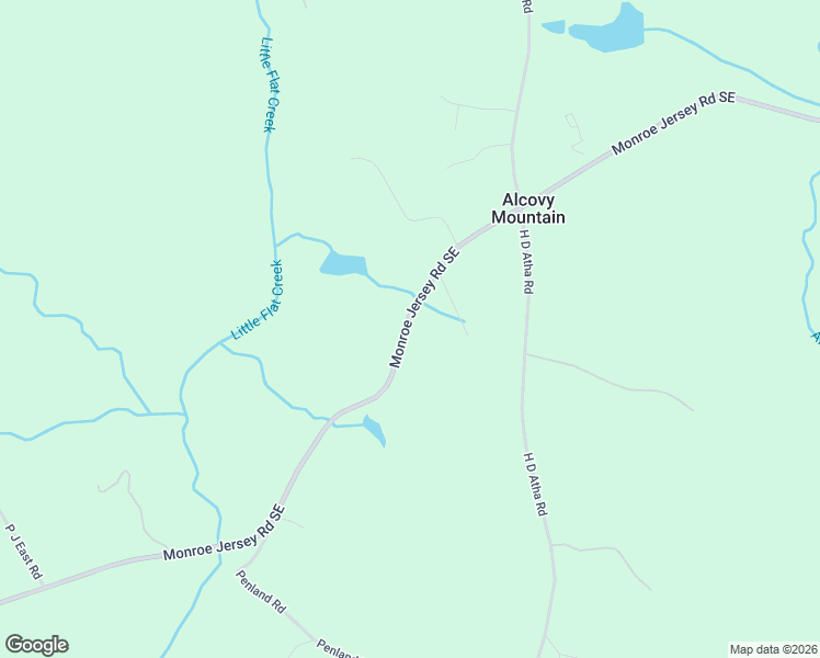 map of restaurants, bars, coffee shops, grocery stores, and more near 2490 Monroe Jersey Road Southeast in Covington