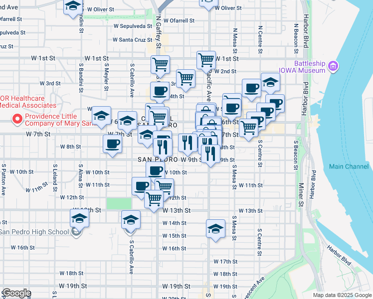 map of restaurants, bars, coffee shops, grocery stores, and more near 826 South Grand Avenue in Los Angeles