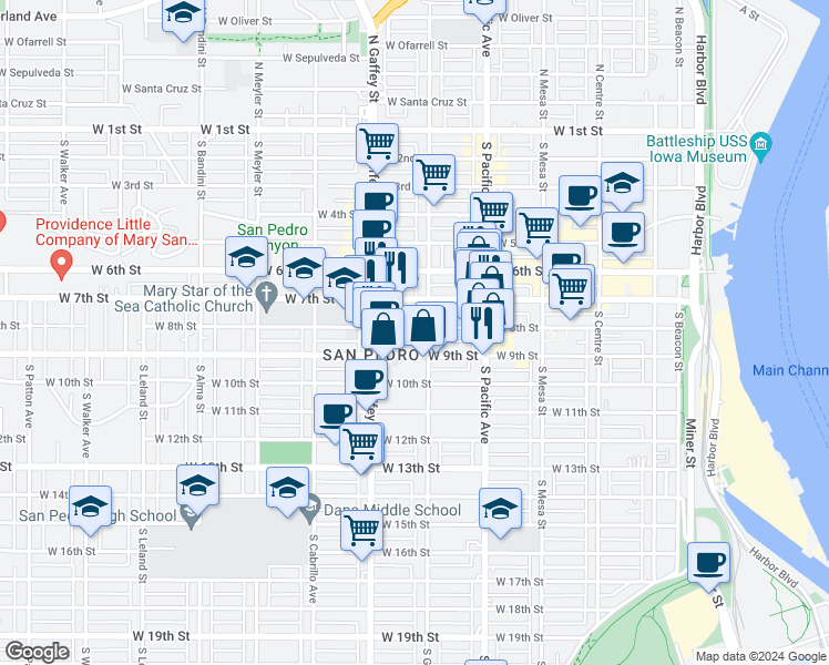 map of restaurants, bars, coffee shops, grocery stores, and more near 826 South Grand Avenue in Los Angeles