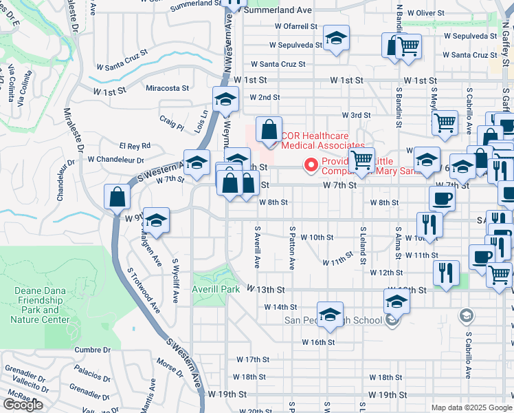 map of restaurants, bars, coffee shops, grocery stores, and more near 817 South Averill Avenue in Los Angeles