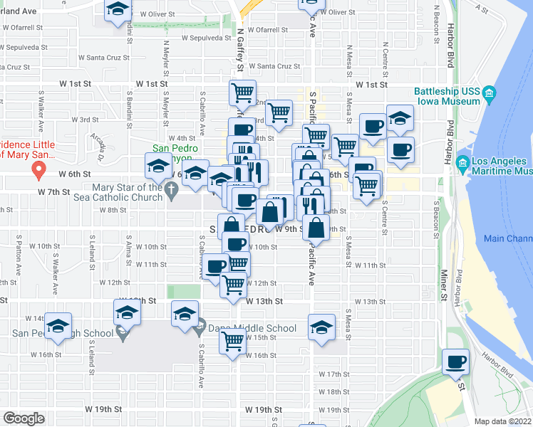 map of restaurants, bars, coffee shops, grocery stores, and more near 826 South Grand Avenue in Los Angeles