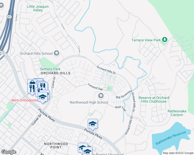 map of restaurants, bars, coffee shops, grocery stores, and more near 231 Rodeo in Irvine