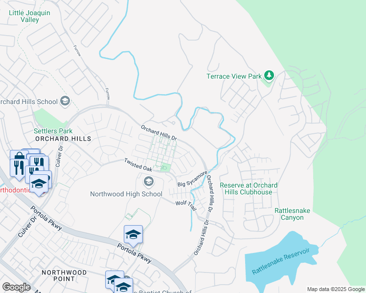 map of restaurants, bars, coffee shops, grocery stores, and more near 188 Working Ranch in Irvine