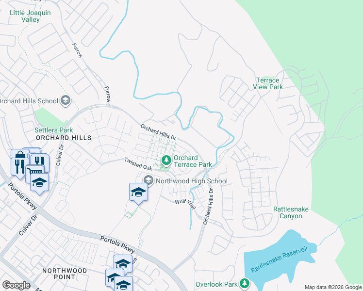 map of restaurants, bars, coffee shops, grocery stores, and more near 188 Working Ranch in Irvine