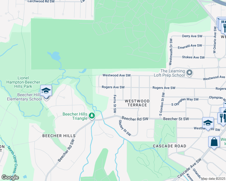 map of restaurants, bars, coffee shops, grocery stores, and more near 665 Ferris Street Southwest in Atlanta