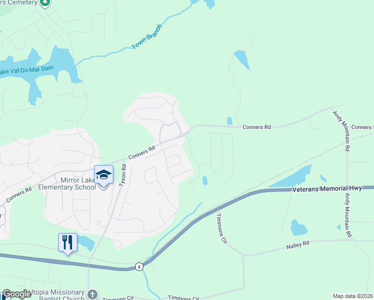 map of restaurants, bars, coffee shops, grocery stores, and more near 4020 Shaded Oasis Lane in Villa Rica