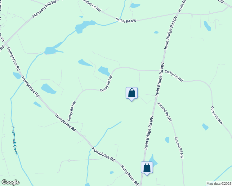 map of restaurants, bars, coffee shops, grocery stores, and more near 1188 Corley Road Northwest in Conyers