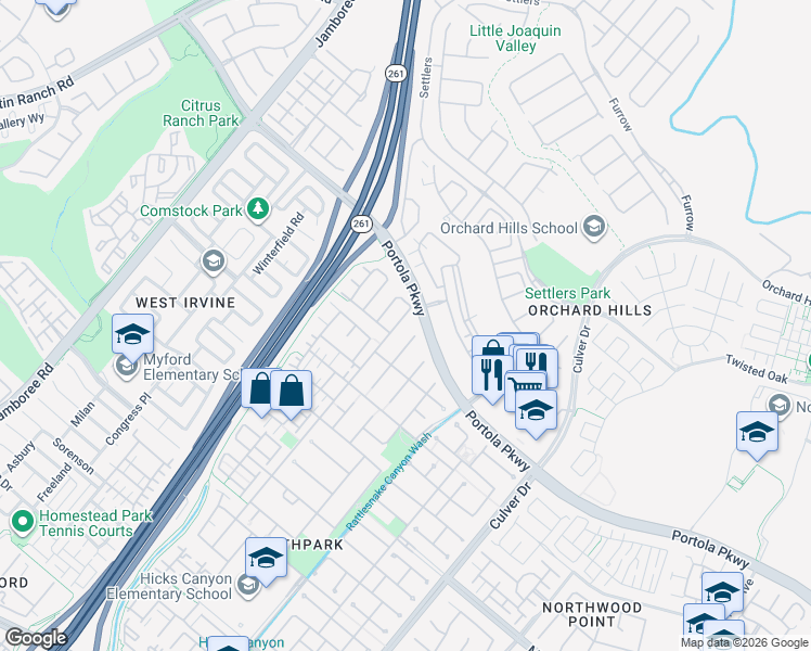 map of restaurants, bars, coffee shops, grocery stores, and more near 6 Sebastian in Irvine