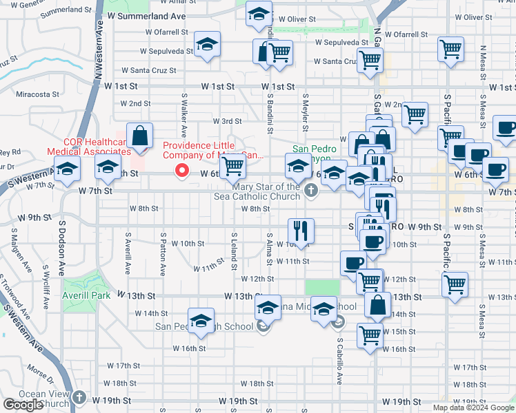 map of restaurants, bars, coffee shops, grocery stores, and more near 827 South Alma Street in Los Angeles