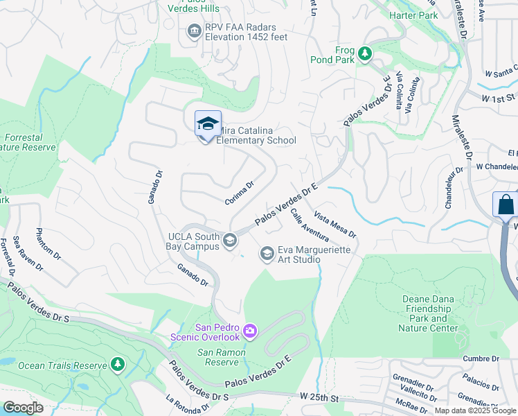 map of restaurants, bars, coffee shops, grocery stores, and more near 30679 Palos Verdes Drive East in Rancho Palos Verdes