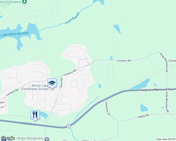 map of restaurants, bars, coffee shops, grocery stores, and more near 4009 Shaded Oasis Lane in Villa Rica
