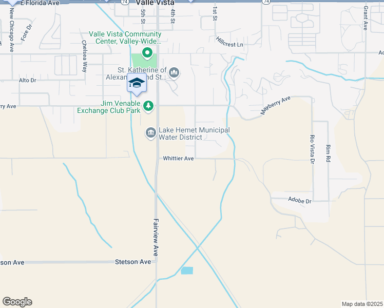 map of restaurants, bars, coffee shops, grocery stores, and more near 26487 Thacker Drive in Hemet