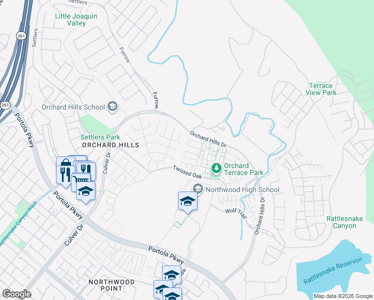 map of restaurants, bars, coffee shops, grocery stores, and more near 151 Rodeo in Irvine
