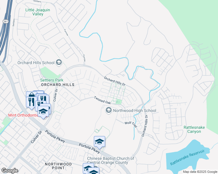 map of restaurants, bars, coffee shops, grocery stores, and more near 231 Rodeo in Irvine