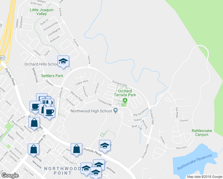 map of restaurants, bars, coffee shops, grocery stores, and more near 217 Rodeo in Irvine