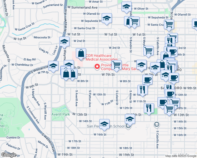 map of restaurants, bars, coffee shops, grocery stores, and more near 1236 West 8th Street in Los Angeles