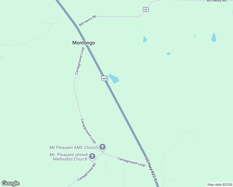 map of restaurants, bars, coffee shops, grocery stores, and more near 3062 U.S. 425 in Monticello