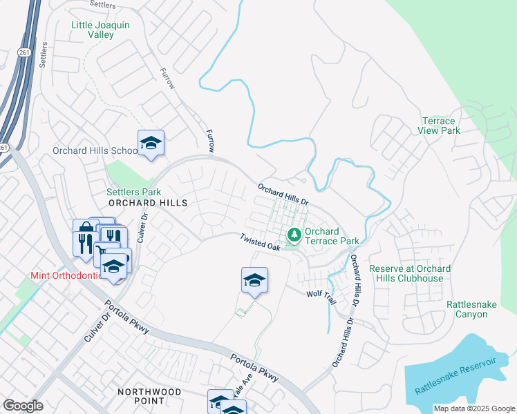 map of restaurants, bars, coffee shops, grocery stores, and more near 221 Rodeo in Irvine