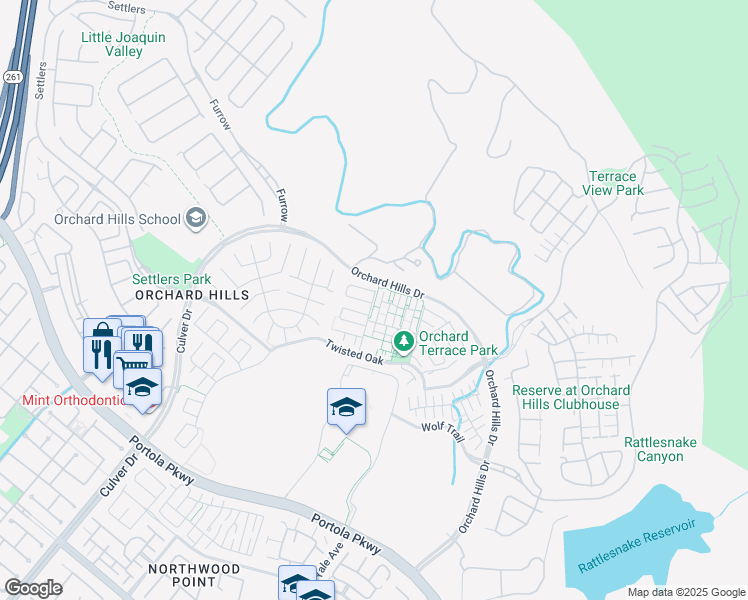 map of restaurants, bars, coffee shops, grocery stores, and more near 279 Rodeo in Irvine