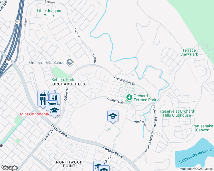 map of restaurants, bars, coffee shops, grocery stores, and more near 71 Stetson in Irvine