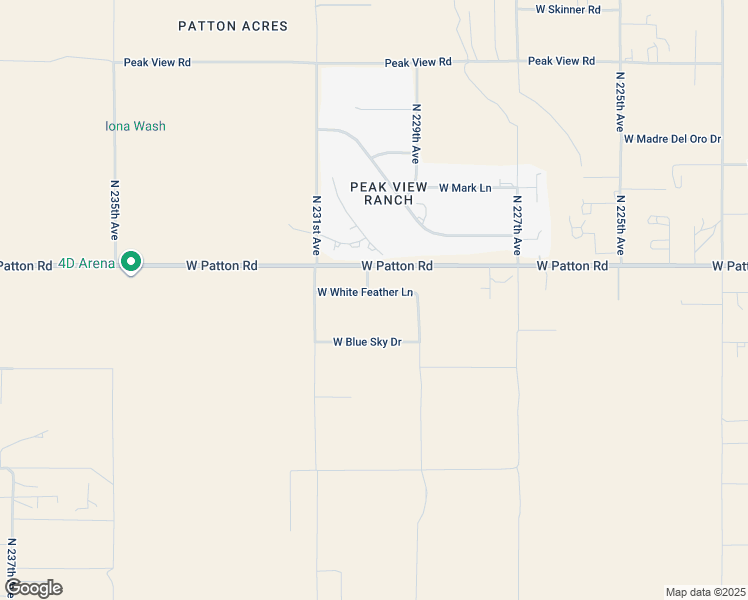 map of restaurants, bars, coffee shops, grocery stores, and more near 28025 North 230th Avenue in Wittmann