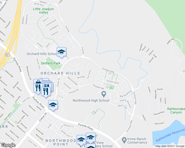 map of restaurants, bars, coffee shops, grocery stores, and more near 71 Stetson in Irvine