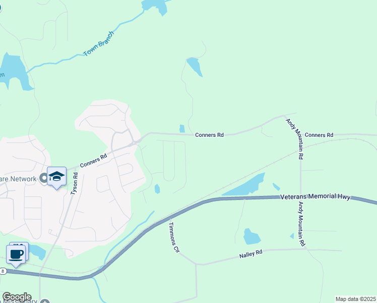 map of restaurants, bars, coffee shops, grocery stores, and more near Mackenzie Cove in Villa Rica