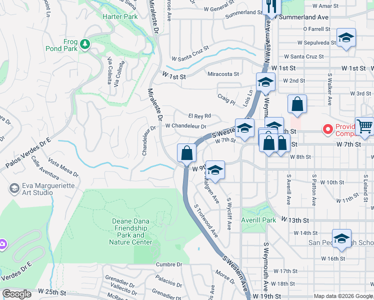 map of restaurants, bars, coffee shops, grocery stores, and more near 1907 Milan Place in Los Angeles