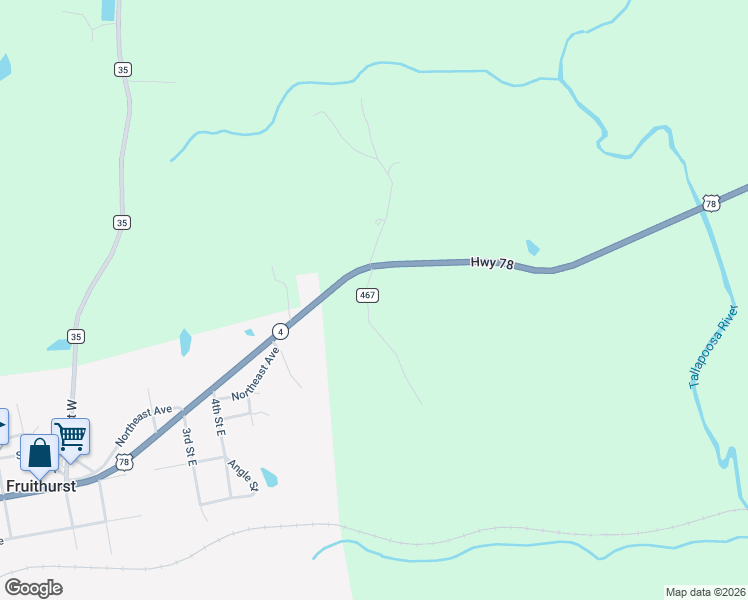 map of restaurants, bars, coffee shops, grocery stores, and more near 17226 U.S. 78 in Fruithurst