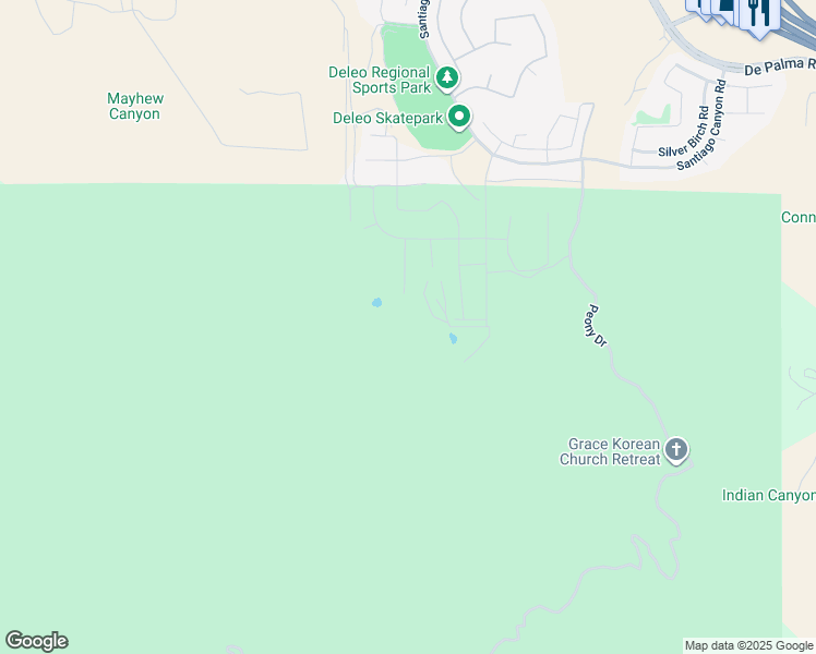 map of restaurants, bars, coffee shops, grocery stores, and more near 11851 Indian Truck Trail in Corona