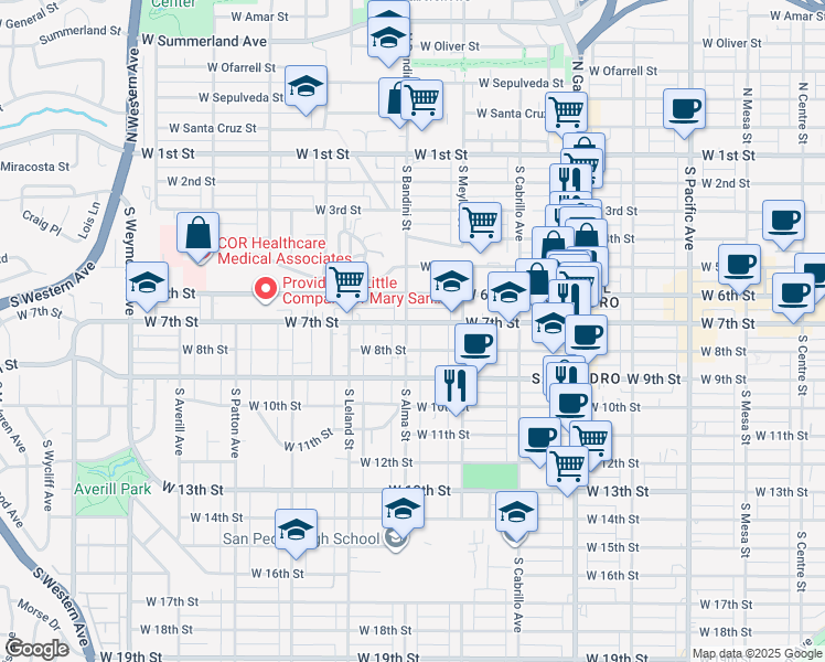 map of restaurants, bars, coffee shops, grocery stores, and more near 710 South Alma Street in Los Angeles
