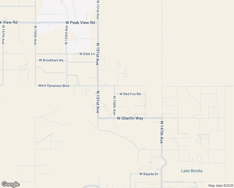 map of restaurants, bars, coffee shops, grocery stores, and more near 17150 West Red Fox Road in Surprise