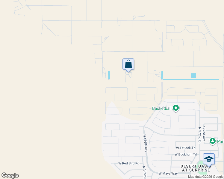 map of restaurants, bars, coffee shops, grocery stores, and more near 17714 West Patton Road in Surprise
