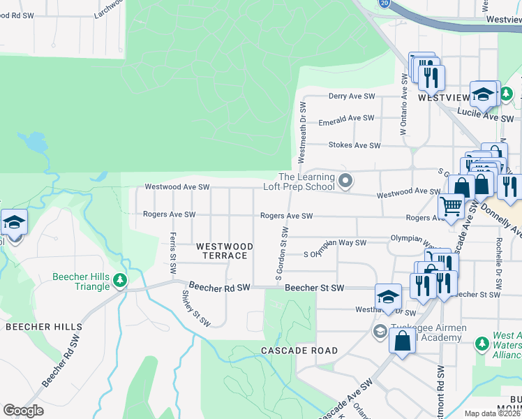 map of restaurants, bars, coffee shops, grocery stores, and more near 644 Kennolia Drive Southwest in Atlanta