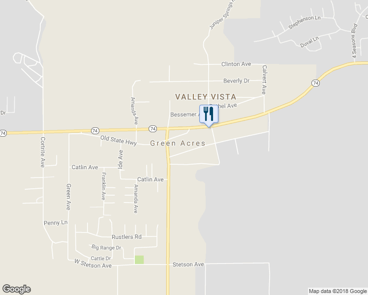 map of restaurants, bars, coffee shops, grocery stores, and more near 33586 El Centro Avenue in Hemet