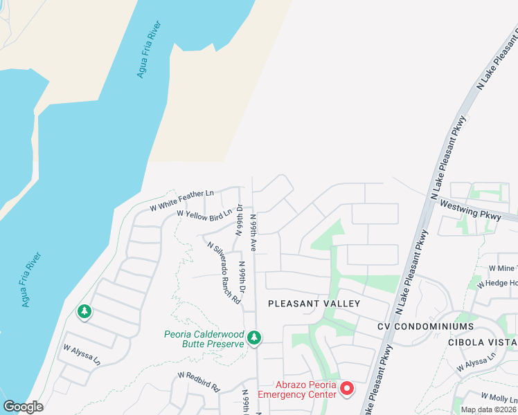 map of restaurants, bars, coffee shops, grocery stores, and more near 9856 Eagle Talon Trail in Peoria