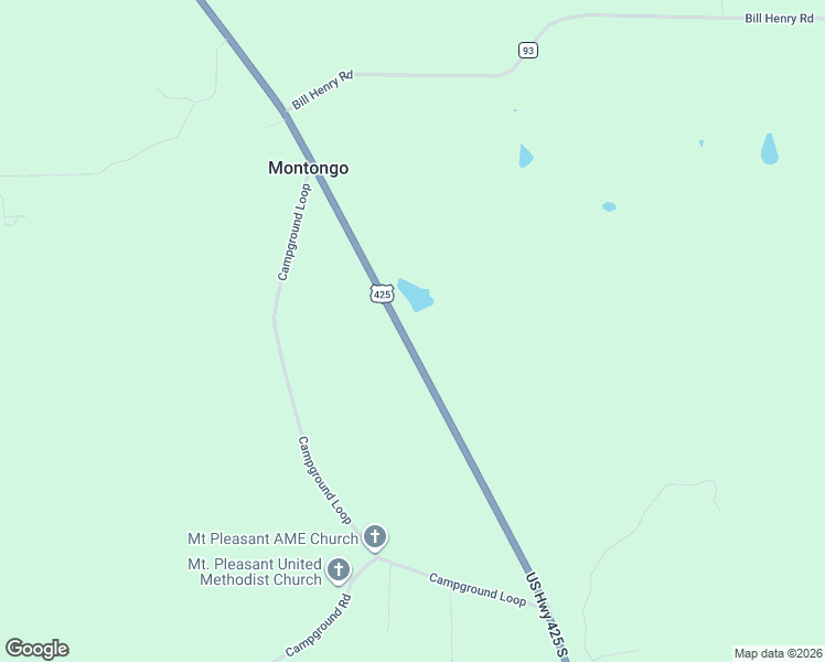 map of restaurants, bars, coffee shops, grocery stores, and more near 3062 U.S. 425 in Monticello