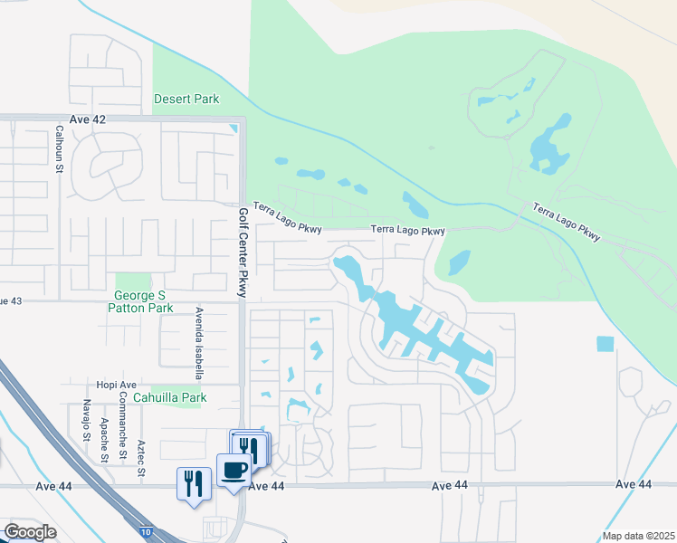 map of restaurants, bars, coffee shops, grocery stores, and more near 84250 Tramonto Way in Indio