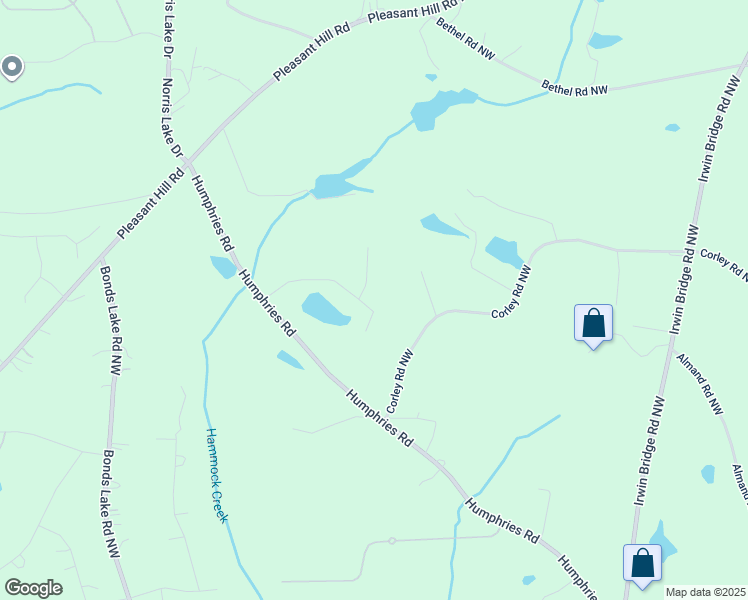 map of restaurants, bars, coffee shops, grocery stores, and more near 1365 Enchanted Lake Drive Northwest in Conyers