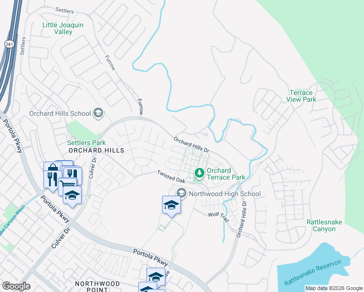 map of restaurants, bars, coffee shops, grocery stores, and more near 279 Rodeo in Irvine